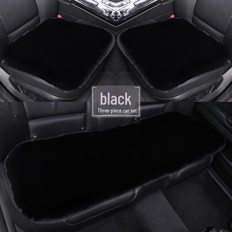 Комплект плюшевых зимних подушек для автомобильных сидений: Нескользящий, утолщенный мех кролика, универсальная посадка