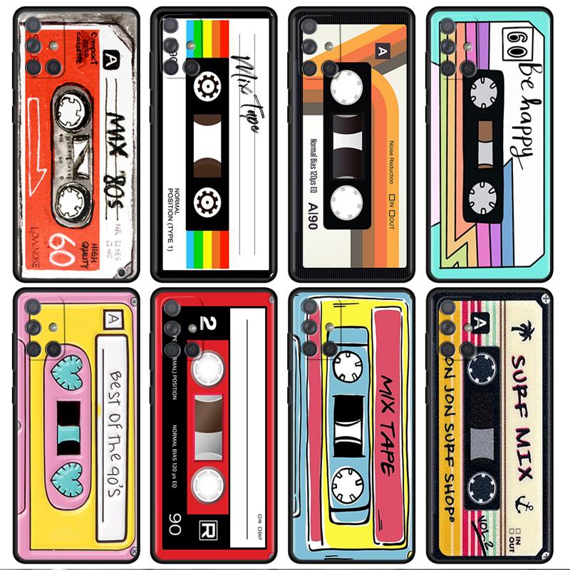 Чехол-аудиокассета Mixtape Vintage Magnetic Tape Cassette для Samsung Galaxy A54 A52 A14 5G A53 A12 A13 A71 A23 A34 A33 A21s