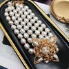 Baroque Pearl Jewelry Necklace Statement Romantic Chokers Three Strands Flower High -Quality Accessories Wedding Party Elegant