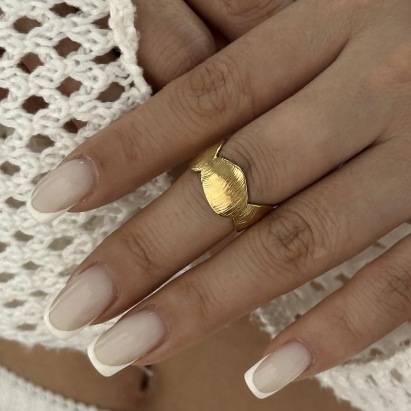 European and American Fashion Shell Starfish Open Rings For Women Gold Color Stainless Steel Adjustable Ring Party Jewelry Gift