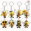 2D Flat 8-piece Bee Keychain, Cute Cartoon Bee Theme Keychain, Decorative Pendant.