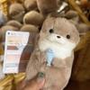 10/1pcs Cute Otters Holding Fish Plush Doll Keyrings Lightweight Hanging Pendant Props For School Bag Key Wallet Doll Toy Gifts