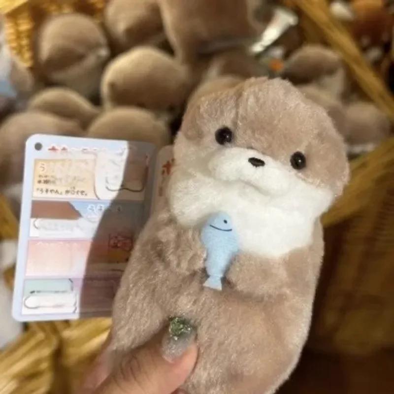 10/1pcs Cute Otters Holding Fish Plush Doll Keyrings Lightweight Hanging Pendant Props For School Bag Key Wallet Doll Toy Gifts