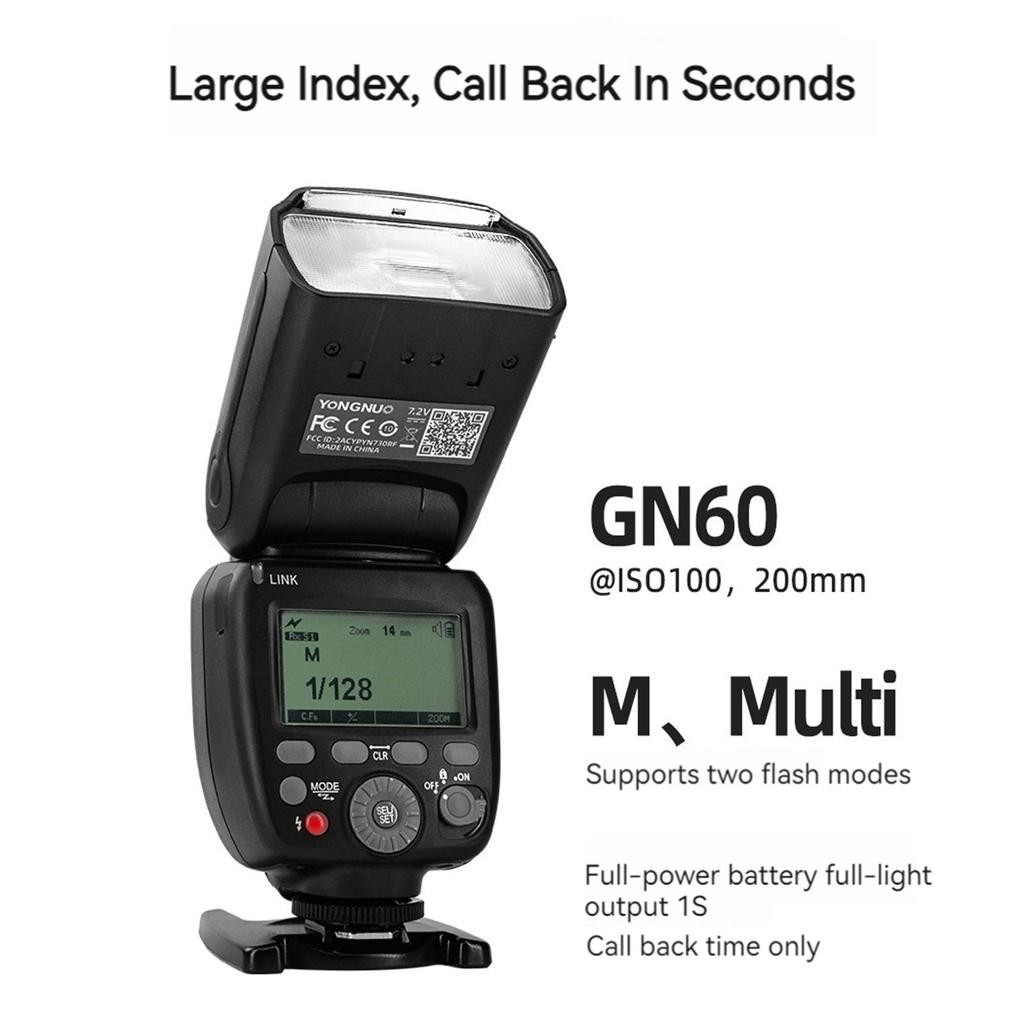 YONGNUO YN730 2.4G Wireless Camera Flash Master/Slave Speedlite GN60 HSS 1s Recycle Time with