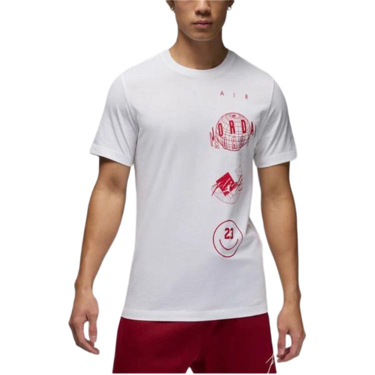 Nike Футболки Мужские Белые С Круглым Вырезом Умеренный Прямой Крой FN6028-100