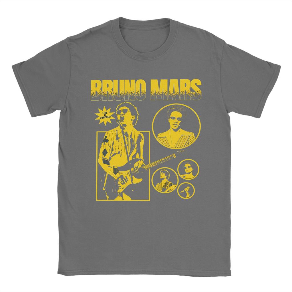 Rapper Bruno Mars TShirt Summer Hip Hop TShirts Unisex Pure Cotton ONeck Plus Size Tees ShortSleeved Vintage Tshirt
