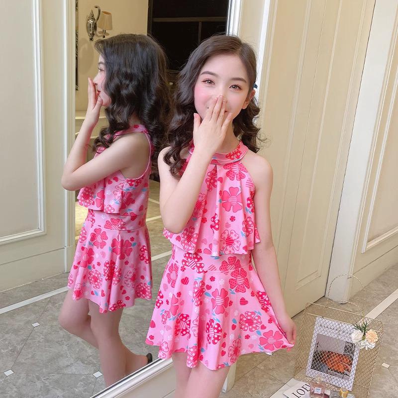 Детский мультяшный слитный купальник с юбкой для девочек 2024 года - Доступен для детей маленького и среднего возраста