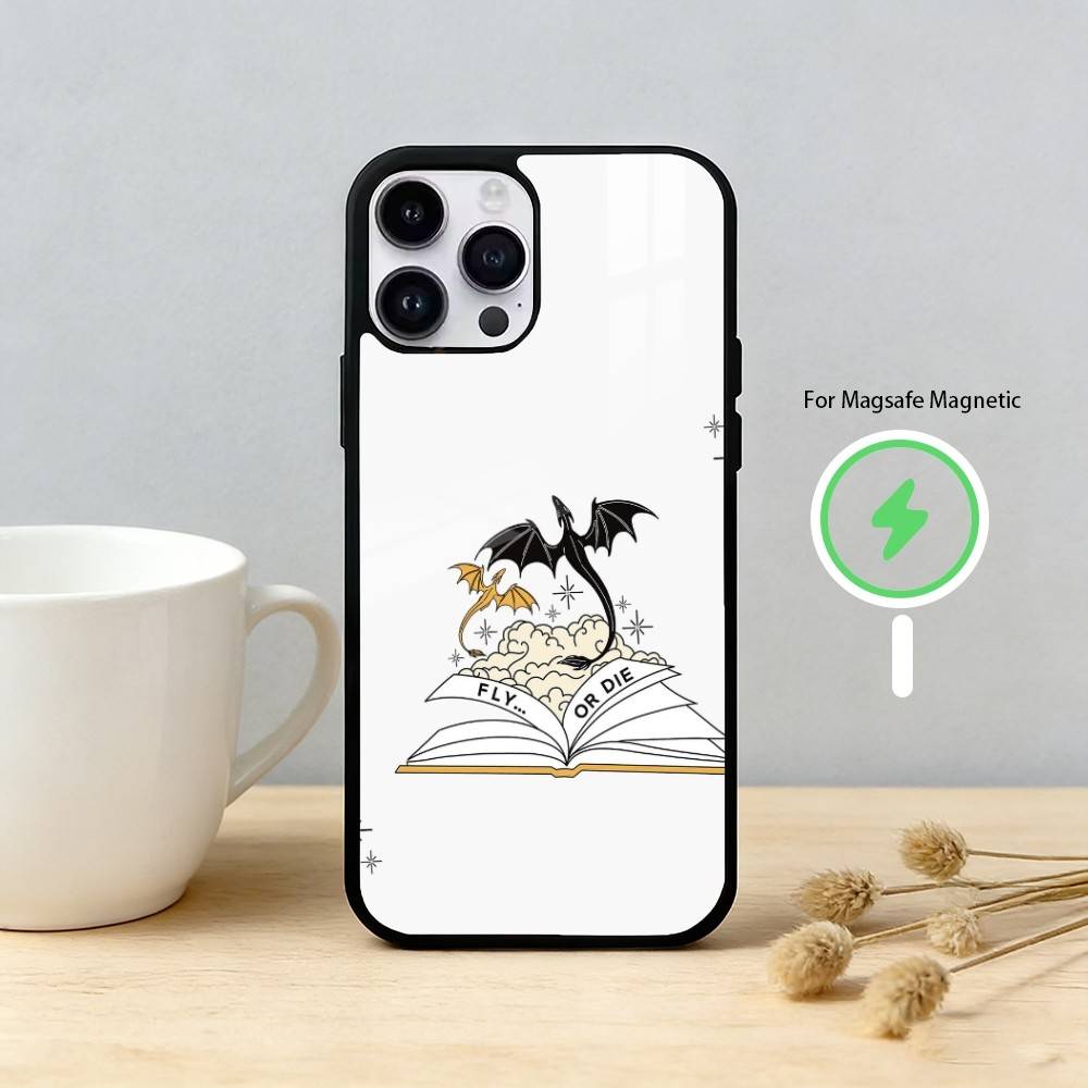 Чехол для телефона "Дракон Четвертое Крыло" для iPhone 17/16/15/14/13/12/Plus/Pro/Max для Магнитной Беспроводной Зарядки