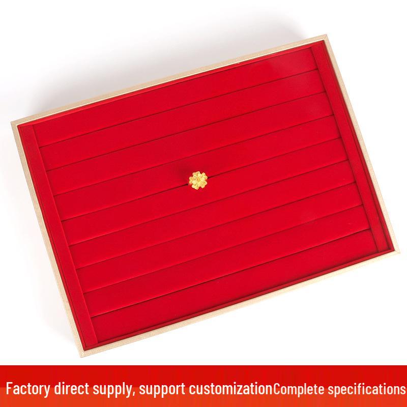 Набор для демонстрации украшений "Красный бархат": Поднос для ожерелья, серег, кольца и кулона