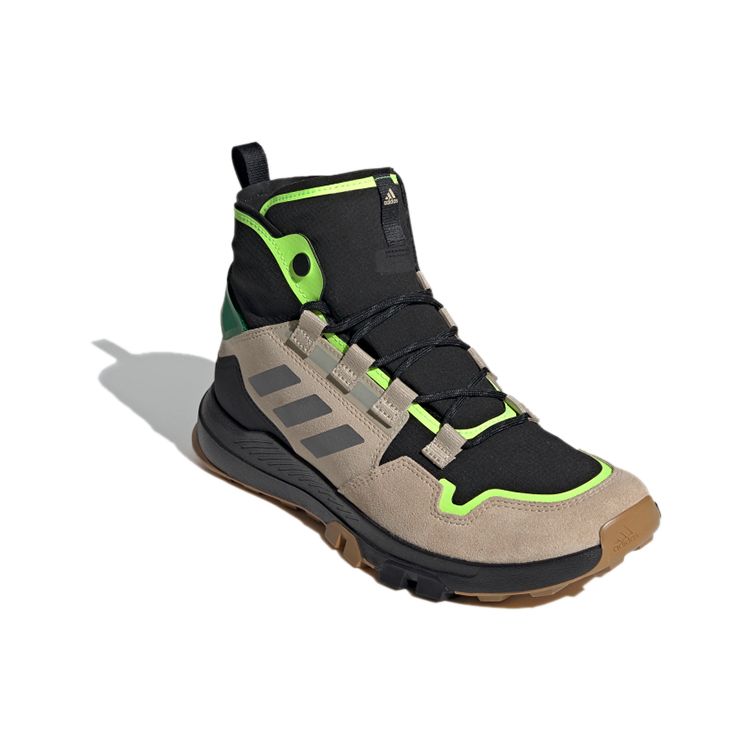 adidas Terrex Hikster Mid Синтетическая кожа Ткань Удобные Универсальные Прочные Высокие Уличные Функциональные Ботинки Мужская Обувь Черный Коричневый FW0383