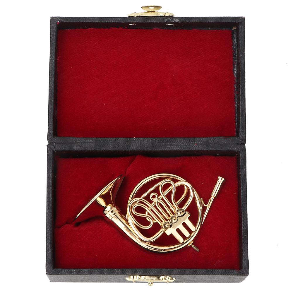 ature French Horn Delicated Golden Instrument Ornament Decoration for Music Lover