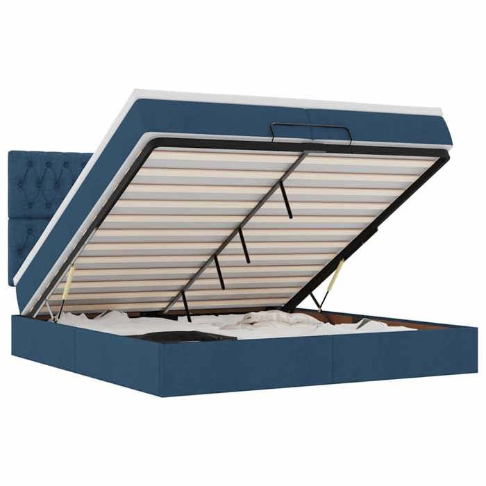 Maison Exclusive - Cadre de lit ottoman avec matelas bleu 200x200cm tissu
