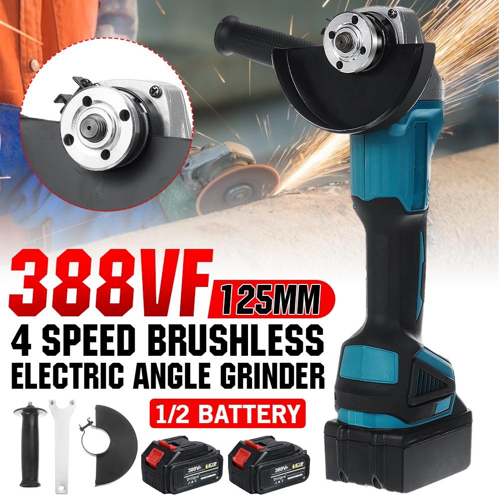 125 мм 388VF Беспроводная электрическая угловая шлифовальная машина, 4 скорости, перезаряжаемая, бесщеточный шлифовальный электроинструмент, машина для батареи Makita 18 В
