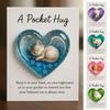 Cat Memorial Pocket Hug with Inspirational Card Emotional Support Heart-Shaped Sleeping Cat Charm Keepsake Figurine Decoration Cat Owners Lovers Gift