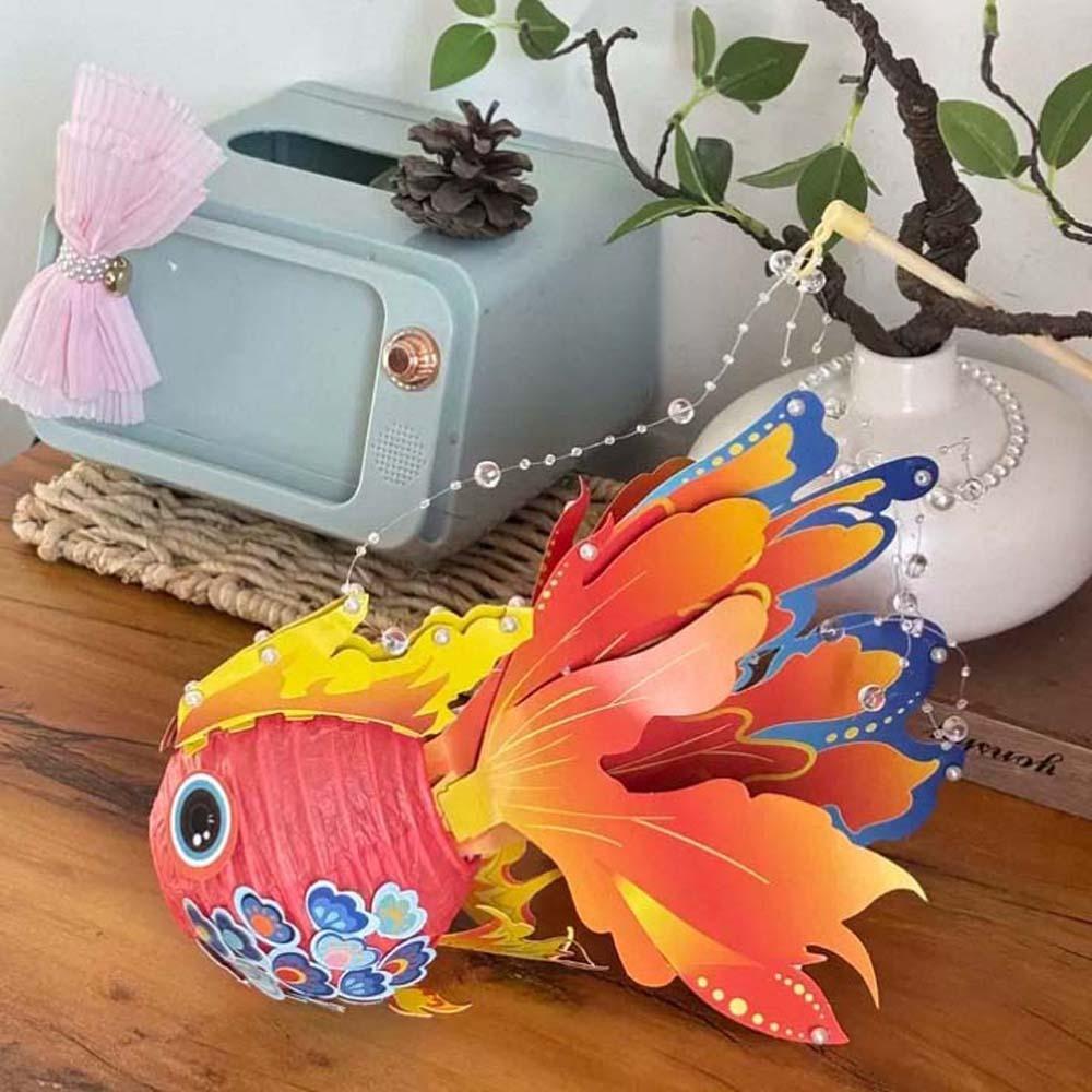 Китайский стиль Фонарь к Празднику середины осени Ручной Фонарь в виде рыбки кои Ручной работы Подарок