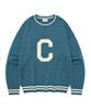 COVERNAT Big C Logo Crewneck Knit Turquoise