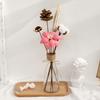 Eternal Real Flowers: Dried Bouquet with Small Daisies, Kapok & Eucalyptus for Living Room Decor