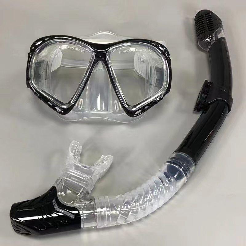 Маска для дайвинга HB Комплект для сноркелинга для взрослых Силиконовая юбка и противотуманные очки Профессиональное плавательное снаряжение