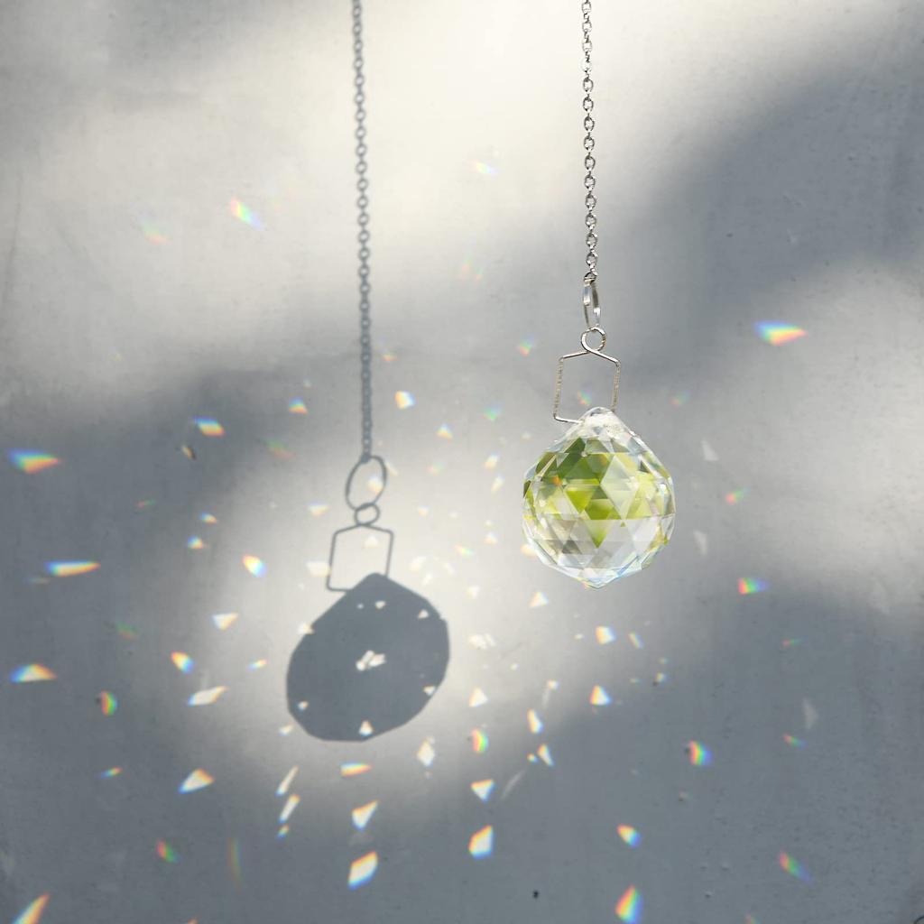 MerryNine Suncatcher Crystal Ball, K9 Material, Rainbow Light-Generating, with Window Chain, Feng Shui Decor, Birthday Gift (6 pieces, 40mm)
