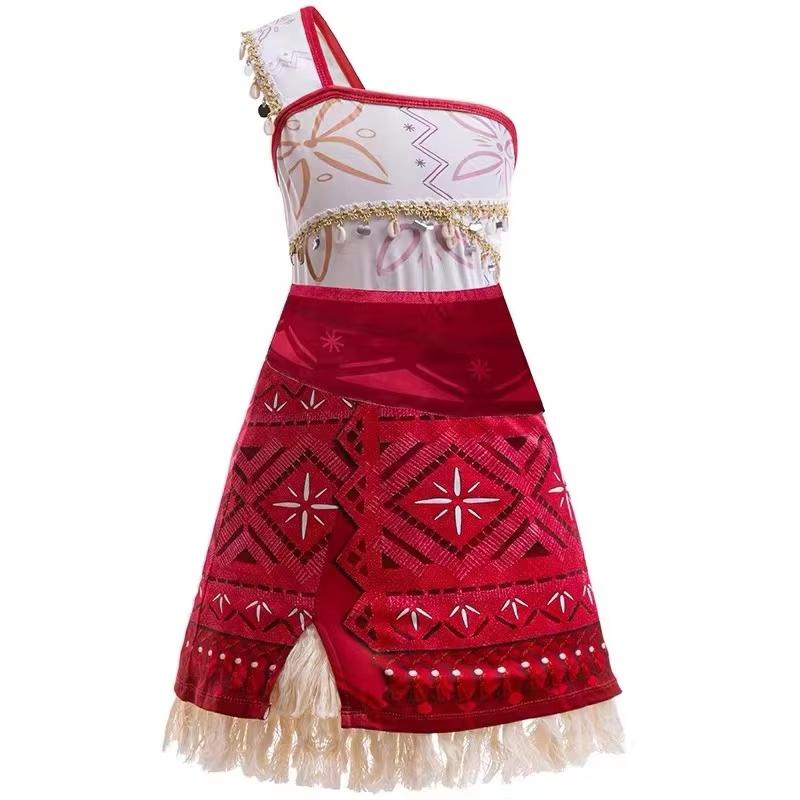 New Movie Moana 2 Girl Dress Halloween Party Costume Princess Fancy Clothes Children Vaiana Outfit Dress