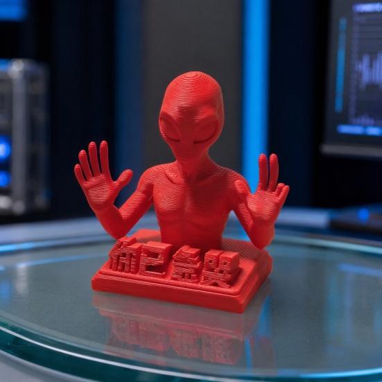 Настольное украшение 3D-печати, забавная красная инопланетная скульптура с мотивирующими цитатами для рабочего стола офисных работников, игрушка для снятия стресса, подарки для коллег