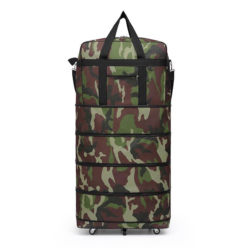 Складная дорожная сумка из ткани Оксфорд в клетку с большой вместимостью и колесами