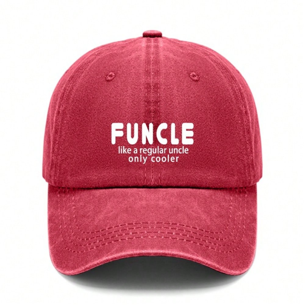[Unisex Baseball Cap] Funcle Print Adjustable Hat Breathable Soft Fabric Casual Vintage Daily Wear Gift For Uncle