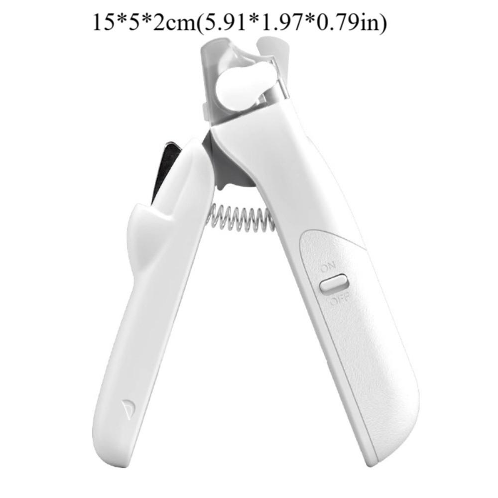 With LED Pet Nail Clipper High Hardness Splash Guard Dog Toenail Trimmer Spring Design Labor-saving Pet Nail Cutter