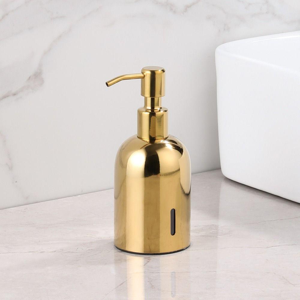 Press Type Bathroom Soap Dispenser Stainless Steel Hand Soap Jar Office