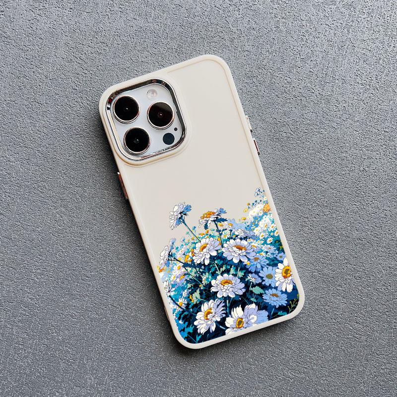 Летний чехол для телефона с цветком ромашки для IPhone 11 12 13 14 15 Pro Max 15 14 8 7 Plus SE 2020 XS X XR Ударопрочная силиконовая задняя крышка