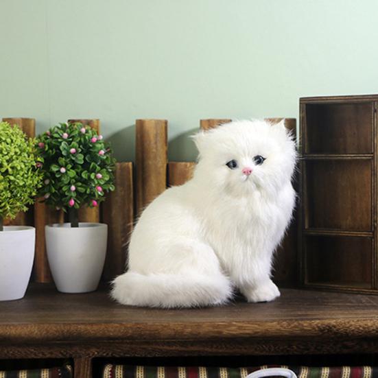 Пушистый персидский кот, модное животное, имитация вечеринки, домашняя модель, фигурка, художественное украшение, настольные украшения