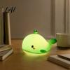 Rechargeable Bedroom Decor Cute Whale Silicone Touch Night Light USB Bedside Lamp with Nursery 3 Brightness & Remote Control 30 Min Timer