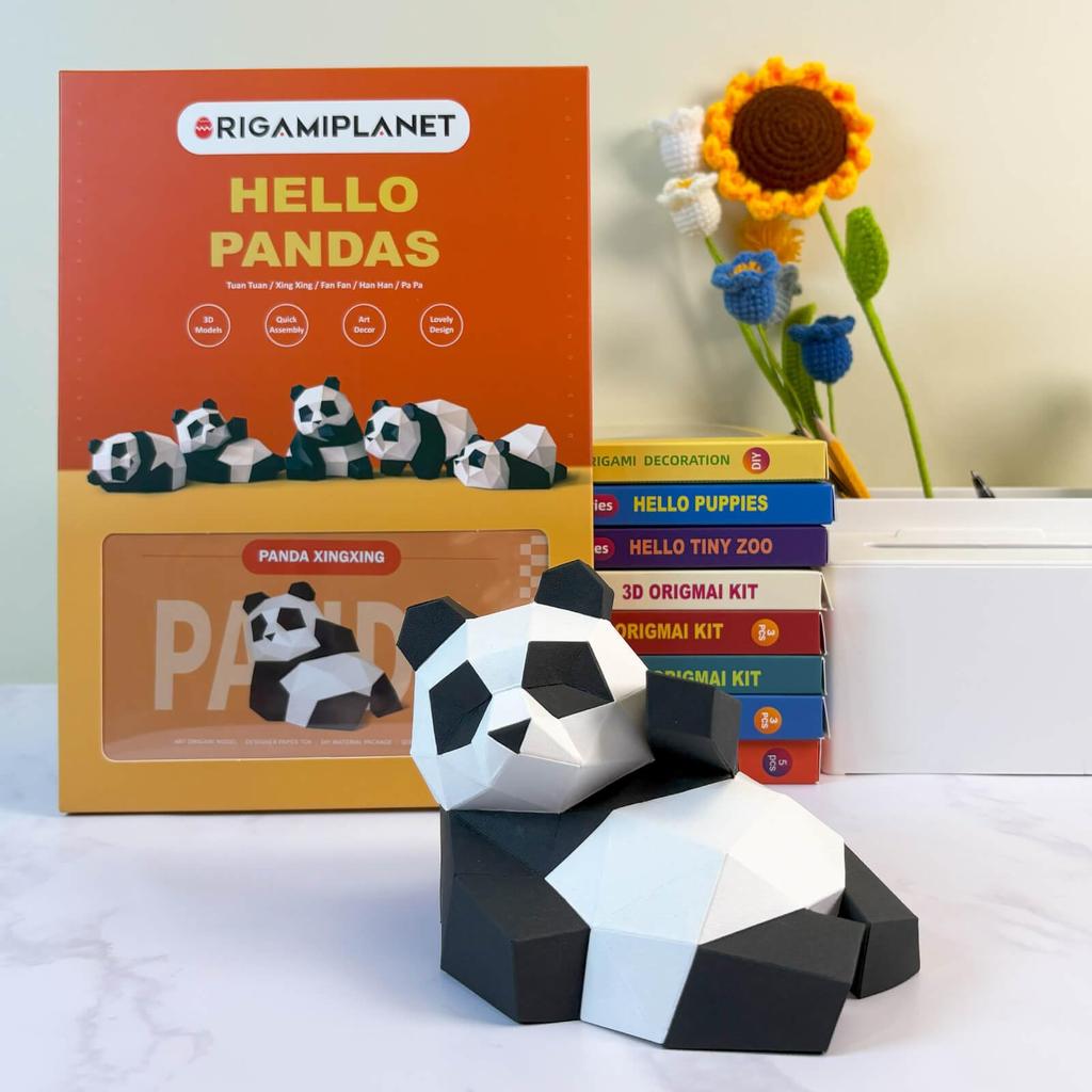 ORIGAMIPLANET 3D Оригами Бумажный Конструктор Панда Fun DIY 3D Модель Панды из Бумаги для Подростков Легкая Ручная Работа Фигурка Животного Скульптура Подарочный Набор для