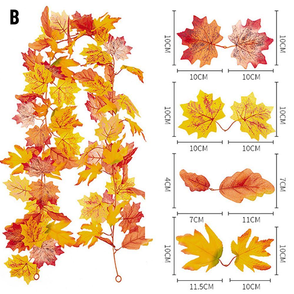 Autumn Color Rattan Lifelike Plant Simulation Maple Leaf Hanging Wreath Fall Maple Leaves Garland