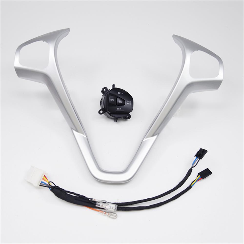 Blue Steering Wheel Frame Panel Cover Decorative+Right Cruise Button For Ford