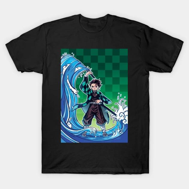 Summer Fashion Demon Slayer Daring Duels Animation Derivatives Kamado Tanjirou Printing T-shirt Oversized Streetwear Unisex Tops