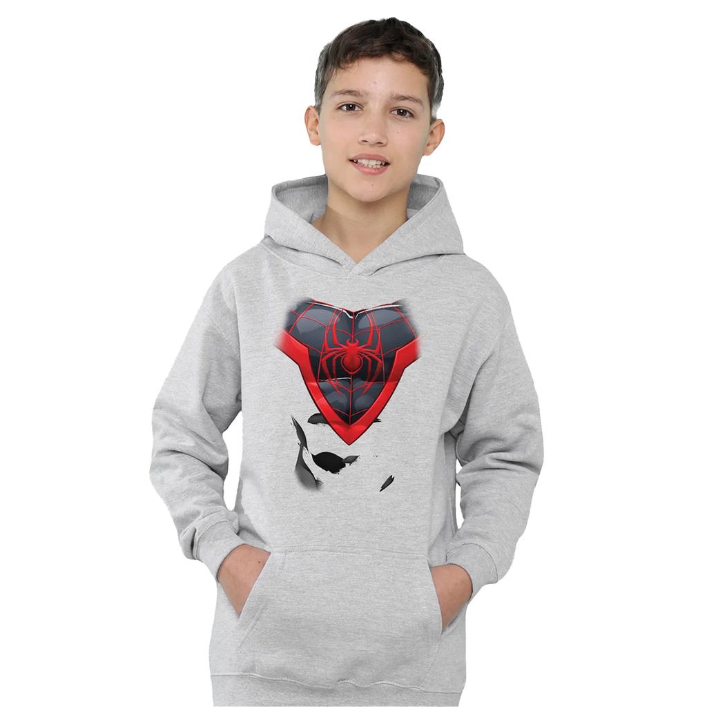 Spider-Man Childrens/Kids Miles Morales Costume Heather Pull Over Hoodie