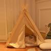 Spoil Your Pet with This Solid Wood Teepee Tent and Removable Canvas Cover.