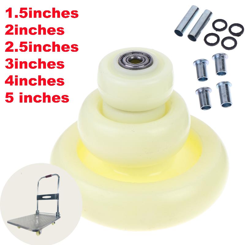 Furniture Caster Wheels 2 Sets Swivel Sliding Heavy Duty Castors 1.5-5 Inch with Free Mounting Parts for Trolley DIY Projects