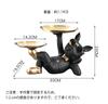 Yipyon Dog Raising Plate Фигурка Собаки Статуэтка Декоративный Поднос Французский Бульдог Двойной Поднос Лоток Для Хранения Ключей Лежащая Собака Креативное Украшение Стола Настольный