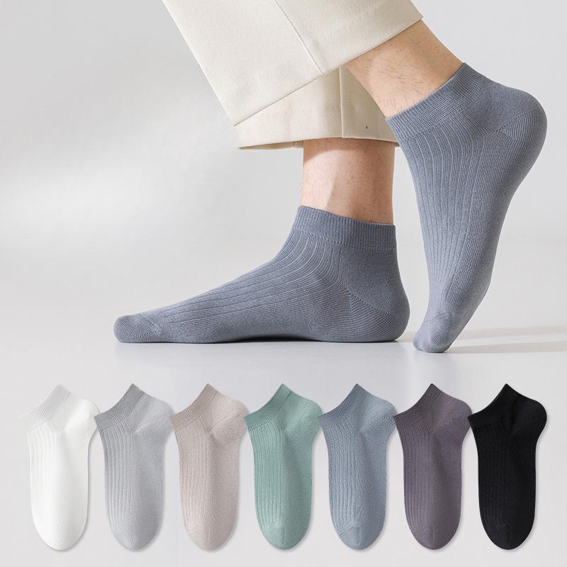 Мужские носки, Летние тонкие хлопковые носки, Антибактериальные, Не скатывающиеся, Дезодорирующие, Влаговпитывающие и Дышащие, Летние спортивные носки-лодочки для мужчин