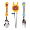 Lilpang Brown & Friends Correctional Chopsticks Wave Spoon Fork Set, Mixed Colors, Spoon + Chopsticks + Fork, 1 Set