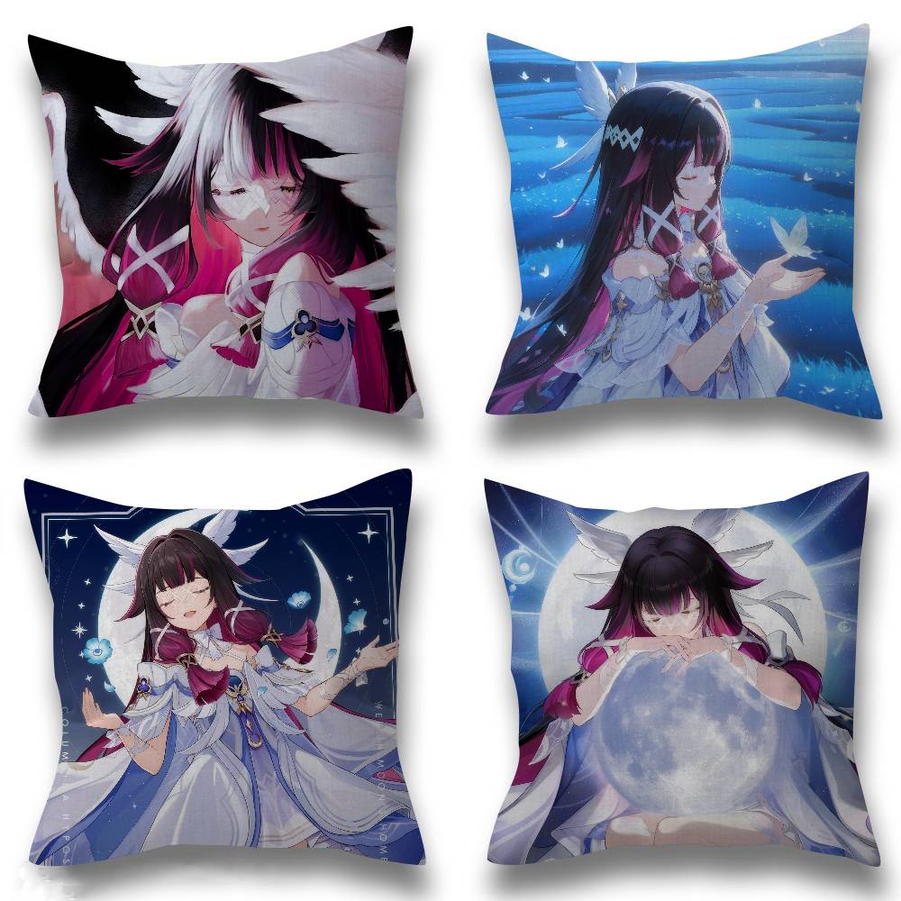 Game CColumbina Genshin cute Impact Pillow Cushion Cover Pillowcase Living Room Sofa Home Decor Customized