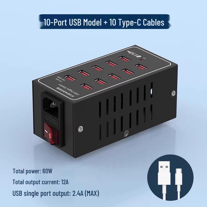 Многопортовое USB-быстрое зарядное устройство: Умная настольная зарядная станция для нескольких устройств