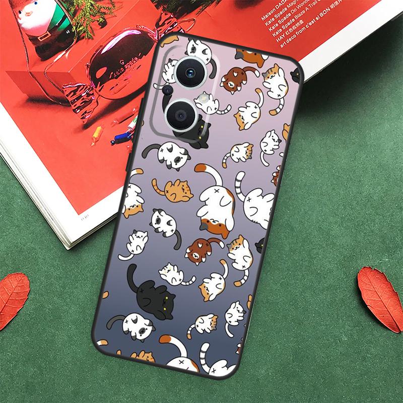 Милый Мультяшный Чехол-Кошка Для OPPO Reno 7 8 Lite 8T 10 11 12 13 Pro 12F 13F 14F OPPO Find X8 X6 X5 X9 Pro Чехол