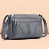 New Women's Shoulder Bag Water Washed Leather Soft Leather Crossbody Bag Vintage Fashion Simple Multi Layered Middle Aged Women's Mom Bag