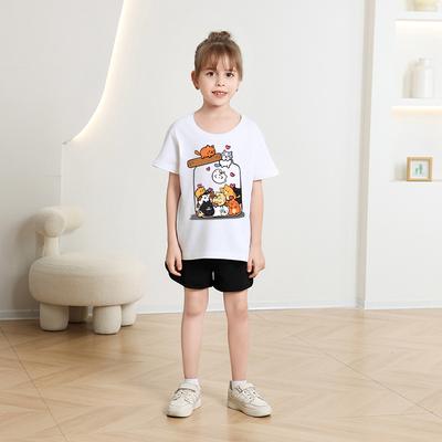 Детская футболка 2-13 лет, милая футболка с мультяшным принтом, детская одежда из 100% хлопка, топы, футболка, летняя детская футболка