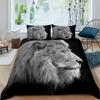 3PCS Single-sided Printed Quilt Cover Lion Animals Printed Bedding Sets Comfortable Bedspreads Comforter Duvet Birthday Gift