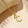 Gold-Plated Zircon Crown Letter Pendant Necklace - Women's Versatile Choker
