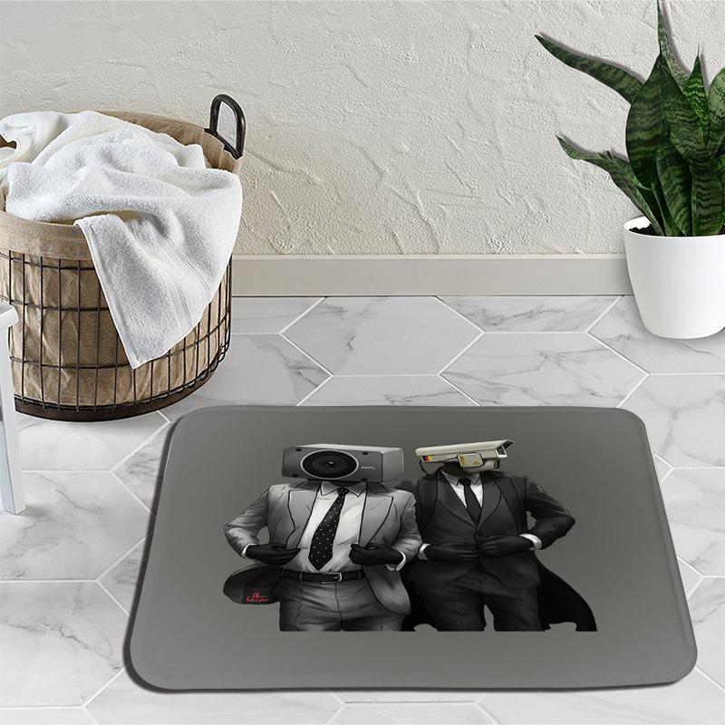 Skibidi Toilet Door Mat Speakerman Camera Man Soft Tufted Bedroom Bedside Carpet Home Decoration Area Rug Cartoon Kitchen Bath Mat